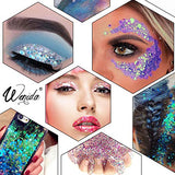 Glitter Wenida 12 Color 140g Holographic Iridescent Chameleon Festival Sequins Craft Chunky Glitter for Arts Face Hair Body Nail