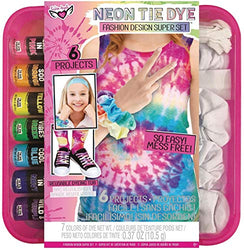 Fashion Angels Tie Dye Super Set- DIY Tie Dye Kit for Kids, All-in-One Complete Tie Dye Set with Latex Gloves, Rubber Bands, Non Toxic Dyes & 6 Projects, Just Add Water, Recommended for Ages 8 and Up