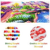 5D DIY Diamond Painting Full Drill by Number Kits for Adults, Diymood Painting Autumn Scenery Forest Paint with Diamonds Arts Wall Decoration Home Decor 16x20inch(40x50cm)