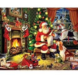 Diamond Painting Kits for Adults Kids, 5D DIY Santa Claus Diamond Art Accessories with Round Full Drill for Home Wall Decor - 15.7×11.8Inches