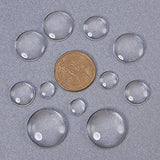 Cabochons Pandahall Elite 50pcs 10~25mm 5 Sizes Half Round Flat Back Clear Glass Dome for Photo