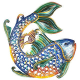 Global Crafts 22" Recycled Hand-Painted Haitian Metal Wall Art Sea Life, Fish and Shell
