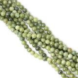 Qiwan 45PCS 8mm Natural Color Taiwan Green Jade Green Stone Round Loose Beads for DIY Jewelry Making