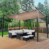Outsunny 10’ x 13’ Aluminum Retractable Patio Gazebo Garden Pergola with Weather-Resistant Canopy and Stylish Design