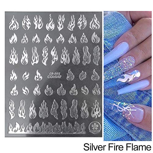 Black Friday 10 designs/box Fluorescent Flame Nail Art Transfer Decals  Stickers | SHEIN