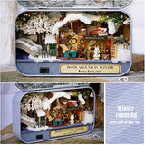 CUTEBEE Box Theatre Doll House Furniture Miniature, 1:24 DIY Dollhouse Kit for Kids (in Winter)