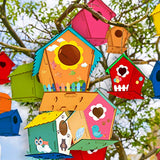 BRAINWAVE 2 Pack DIY Bird House Kit, Wooden Birdhouse Arts Build and Paint(Includes Paints ,Brushes & Apron), Crafts for Kids Ages 4-8, Fun Creative Toddler Crafts, Kids House Party Supplies