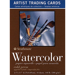 Strathmore 400 Series Watercolor Artist Trading Cards, Cold Press Surface, 10 Sheets