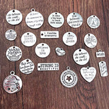 40pcs Inspiration Word Charms Pendants Engraved Motivational Charms Pendants for DIY Necklaces Bracelets Jewelry Making SM331