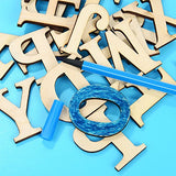 Hicarer 52 Pieces Wood Letters Wooden Alphabets Letter Craft Pieces for DIY Wedding Display Decor