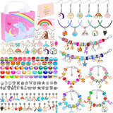 YONSNOW 160Pcs Charm Bracelet Making Kit, Earring Bracelet Jewelry Making Supplies with Gift Box Greeting Card, DIY Beads Craft Set Gifts for Girls Birthday Children's Day Christmas Age for 3-12 Years