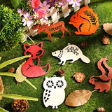 56 Pieces Christmas Woodland Animal Ornaments Hanging Wooden Ornaments My Forest Friends Christmas Ornament Christmas Tree Decor DIY Arts Crafts Kit with Paint Pens for Xmas Tree Home Decorations