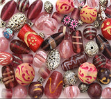 Approx X 400 Jewelry Making Beads Glass Wooden Tibetan Beads Kit in Green Pink & Jewelry Findings