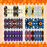 TailaiMei 12 Sheets Halloween Nail Wraps Stickers Nail Polish Strips Self-Adhesive Full Wraps with 2 pcs Nail Files for DIY Nail Art Decals (Specter Style)