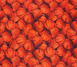 100% Cotton Fabric Quilt Prints - OFFICIAL BASKETBALL PACKED s/45 W/Sold by the yard SC-272