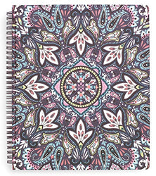 Vera Bradley Large Spiral Notebook, College Ruled Paper, 11" x 9.5" with Pocket and 160 Lined Pages, Bonbon Medallion