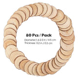 80 Pcs / 1.6-2.0 Inches Unfinished Wood Slices, FUHAIEEC Natural Round Rustic Woods Slices Pine Wood Coasters for Weddings Decoration Christmas Ornaments DIY Crafts