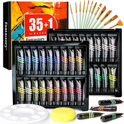Fantastory Acrylic Paint Set 35+1 Colors (36x22ml), Craft Paint Kit, Paint Supplies for Adults & Kids, Non-Toxic Paints Sets