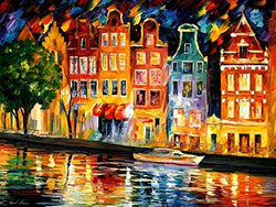 The Sky of Amsterdam — PALETTE KNIFE Oil Painting On Canvas By Leonid Afremov Studio - Size: 40" x 30"