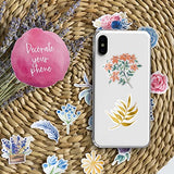 Navy Peony Watercolor Spring Flower Stickers Set (37 Pieces) - Artsy, Waterproof, Durable | Nature-Themed Decals for Laptop, Phone and Scrapbook