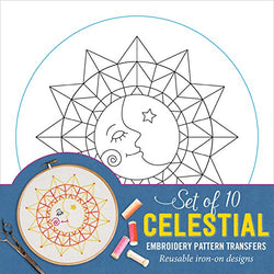 Celestial Embroidery Pattern Transfers (set of 10 hoop designs!)