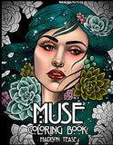 Muse: A coloring book collection of female portraits, florals, and magic