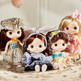 Mini 6.3 Inch Doll 13 Movable Joints 1/8 Multi-Color Eyeball Doll and Clothes Can Dress Up Girls Toys Birthday Gifts