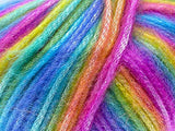Ice Yarns Picasso Rainbow: Blue, Purple, Green, Yellow, Orange, Pink Fuzzy with Subtle Sheen Yarn, Polyester, Acrylic Blend 50 Gram 125 Yards