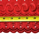 Cotton Eyelet Spiral Embroidery Fabric 44 (Red)