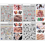 3D Thanksgiving Nail Art Stickers 15 Sheets Autumn Fall Nail Art Accessories Decals Self-Adhesive Maple Leaf Pumpkin Turkey Designs Sticker for Women Nail Arts DIY Nail Decorations Halloween Party