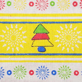 RayLineDo 100% Cotton Linen Printed Fabric Christmas Snowman Style Patchwork Tablecloth 150cm