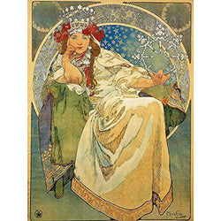 Wee Blue Coo Alphonse Mucha Princess Hyacinth 1911 Old Master Painting Unframed Wall Art Print Poster Home Decor Premium