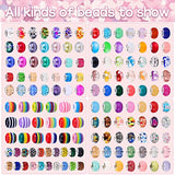 210 Pieces Assorted European Craft Beads Large Hole Lampwork Spacer Beads Colorful European Beads for DIY Necklace Bracelet Jewelry Making (Resin and Alloy)