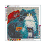 5D DIY Diamond Painting Kit, 5D Full Drill Rhinestone DIY Crafts for Adults & Kids Colorful Cat Crystal Gem Arts Painting Perfect for Home Wall Decor （15.7 x 15.7 Inch）