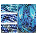 Full Drill Dargon Diamond Painting Kits for Beginner,5D DIY Animal Round Diamond Rhinestone Embroidery Art Crafts for Home Wall Decor,11.8×15.7 Inch
