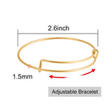 SAYAYA 64 Pieces Expandable Bangle Bracelets Adjustable Wire Bracelets, Stainless Steel Blank Bangles for DIY Jewelry Making (Gold)