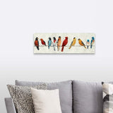 The Usual Suspects - Birds on a Wire Canvas Wall Art Print, 36"x12"x1.25"