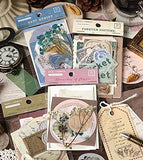 120 Piece Vintage Scrapbook Stickers, Antique Stickers Parchment Old Retro Scrapbooking Paper for Art Journaling, DIY Crafts