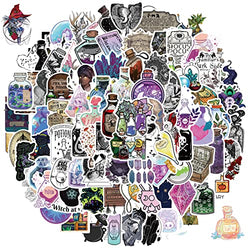 100pcs Witch Stickers, Witchy Apothecary Stickers Pack, Halloween Witch Vinyl Waterproof Stickers for Laptop Water Bottles Scrapbook Skateboard