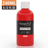 Magicfly Bulk Acrylic Paint, 14 Rich Pigments Colors (240 ml/8.12 fl oz.), Non-Fading, Non-Toxic Craft Paints for Painting on Canvas, Ideal for Kids, Artist & Hobby Painters