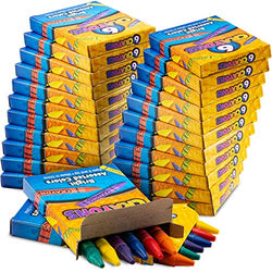 Bulk Crayons - 720 Crayons! Case Of 120 6-Packs, Premium Color Crayons for Kids and Toddlers, Non-Toxic for Party Favors, Restaurants, Goody Bags, Stocking Stuffers