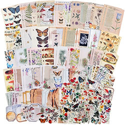 200 Pieces Vintage DIY Scrapbooking Material Paper Stickers Kit for Journaling, Planners,Scrapbooke Embellishments Supplies