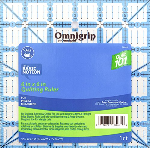 Dritz Quilting Q101 Omnigrip Ruler x 6in Quilting 101 6x6, 6" x 6"