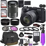 Canon EOS M6 Mark II Mirrorless Digital Camera (Black) Kit with Canon EF-M 18-150mm is STM Lens + Canon 100EG Case + 64GB Memory + HD Filters + Auxiliary Lenses + Professional Kit