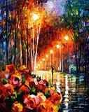 Scenery Wall Art Landscape Painting On Canvas By Leonid Afremov Studio - Park Flowers