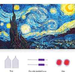 Crafts Graphy 5D DIY Diamond Painting Kits for Adults Full Drill - Circular Drill, Starry Night, Large Size 16 x 20 Inches