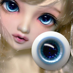 Clicked BJD Safety Eyes Blue-Uranus Glass Eye for LUTS DOD Bears Dolls Mask Toy Halloween Props,14mm