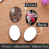 Cabochons for Jewelry Making, Abstract Imitation Stone Texture Patterns 10pcs 18x25mm Glass Cabochons Oval Photo Glass Cabochon Demo Flat Back Making Findings for Earring Necklace Keychain