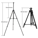 Easel Stand IMAGE Aluminum Metal Tripod Field Easel Adjustable Height 21 to 66 Inches Lightweight and Durable Artist Easel with Portable Bag for Floor/Table-Top Drawing and Displaying