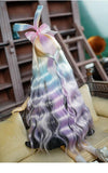 Clicked BJD Doll Wig Heat Resistant Fiber Colorful Gradient Handmade Water Wave Roll Wig Doll Hair SD BJD Doll Wig,Hc6~7inch